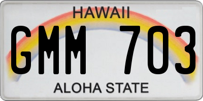 HI license plate GMM703