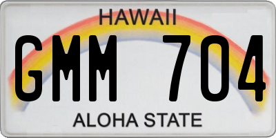 HI license plate GMM704