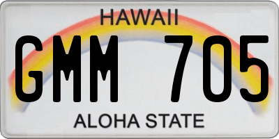 HI license plate GMM705
