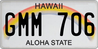 HI license plate GMM706