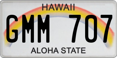 HI license plate GMM707