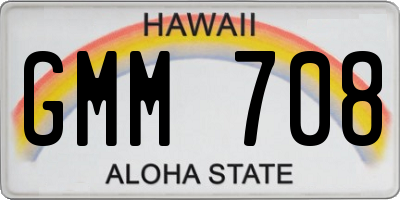 HI license plate GMM708