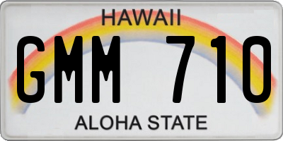 HI license plate GMM710