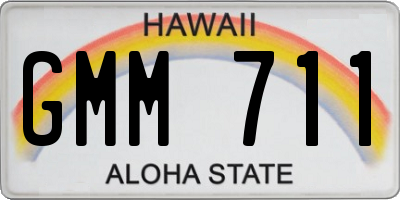 HI license plate GMM711
