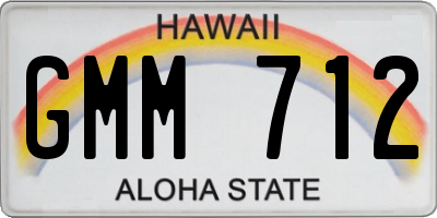 HI license plate GMM712