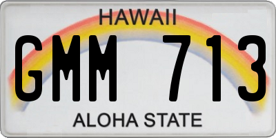 HI license plate GMM713