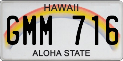 HI license plate GMM716