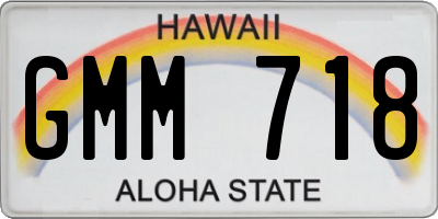 HI license plate GMM718