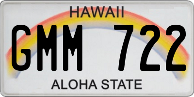 HI license plate GMM722