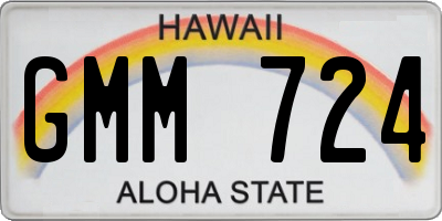 HI license plate GMM724