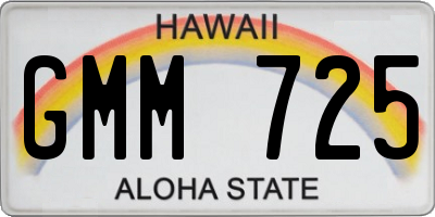 HI license plate GMM725