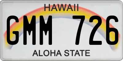 HI license plate GMM726