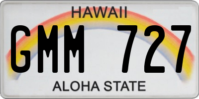 HI license plate GMM727