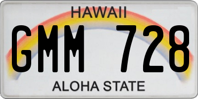 HI license plate GMM728
