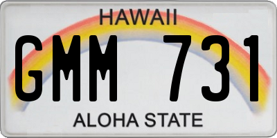 HI license plate GMM731