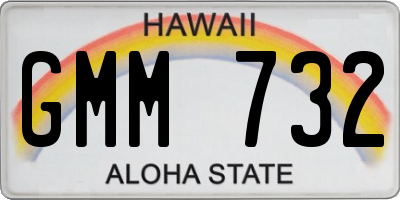 HI license plate GMM732