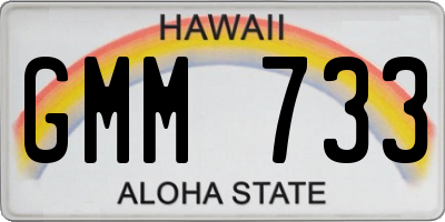 HI license plate GMM733