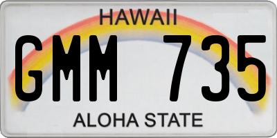 HI license plate GMM735