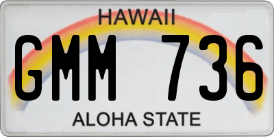 HI license plate GMM736