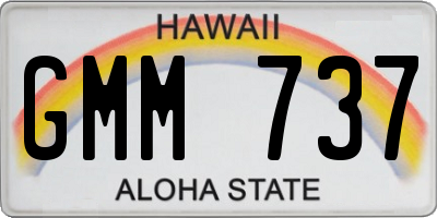 HI license plate GMM737
