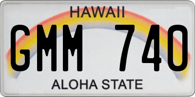 HI license plate GMM740