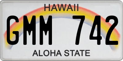 HI license plate GMM742