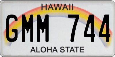 HI license plate GMM744