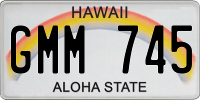 HI license plate GMM745