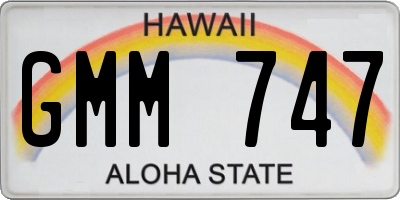 HI license plate GMM747