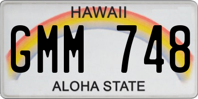 HI license plate GMM748