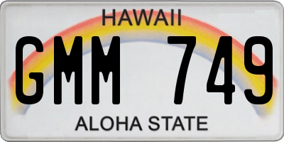 HI license plate GMM749
