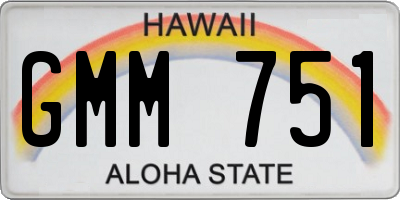 HI license plate GMM751