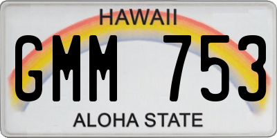 HI license plate GMM753