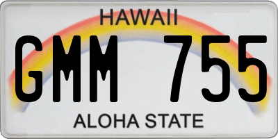 HI license plate GMM755