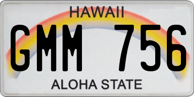 HI license plate GMM756