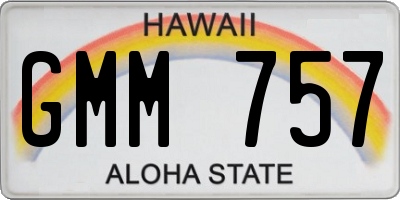 HI license plate GMM757