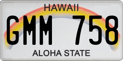 HI license plate GMM758