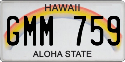 HI license plate GMM759