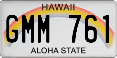 HI license plate GMM761
