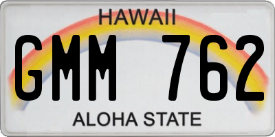 HI license plate GMM762