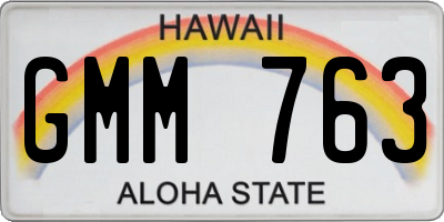 HI license plate GMM763