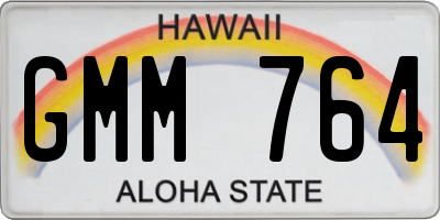 HI license plate GMM764
