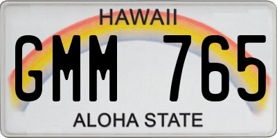 HI license plate GMM765