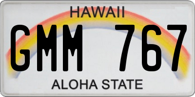 HI license plate GMM767