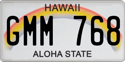 HI license plate GMM768