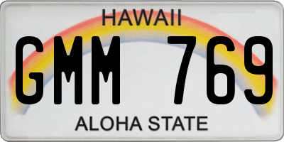 HI license plate GMM769