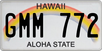 HI license plate GMM772