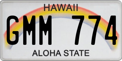 HI license plate GMM774