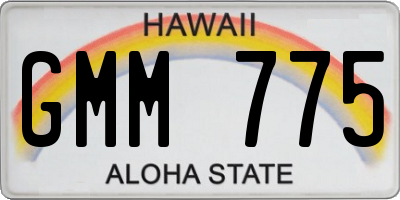 HI license plate GMM775