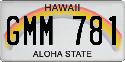 HI license plate GMM781